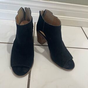 Lucky Brand Black Suede Ankle Boots